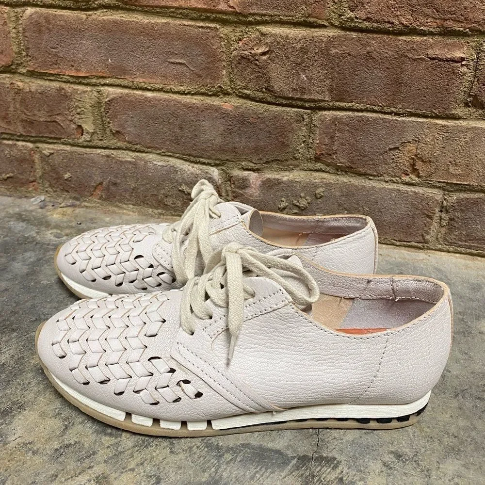 A.S.98 Tucker Beige Woven Toe Leather Sneaker Size 38